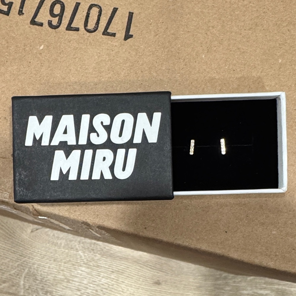Maison Miru Pave Bar Nap Earrings